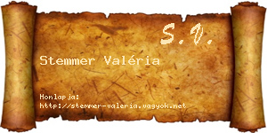 Stemmer Valéria névjegykártya